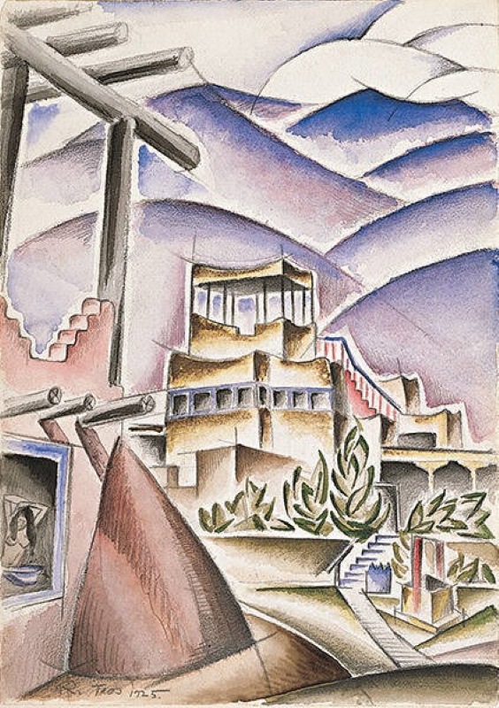 Rönnebeck, Arnold H. Casa Luhan, Taos. 1925. New Mexico Museum of Art, Santa Fe, NM